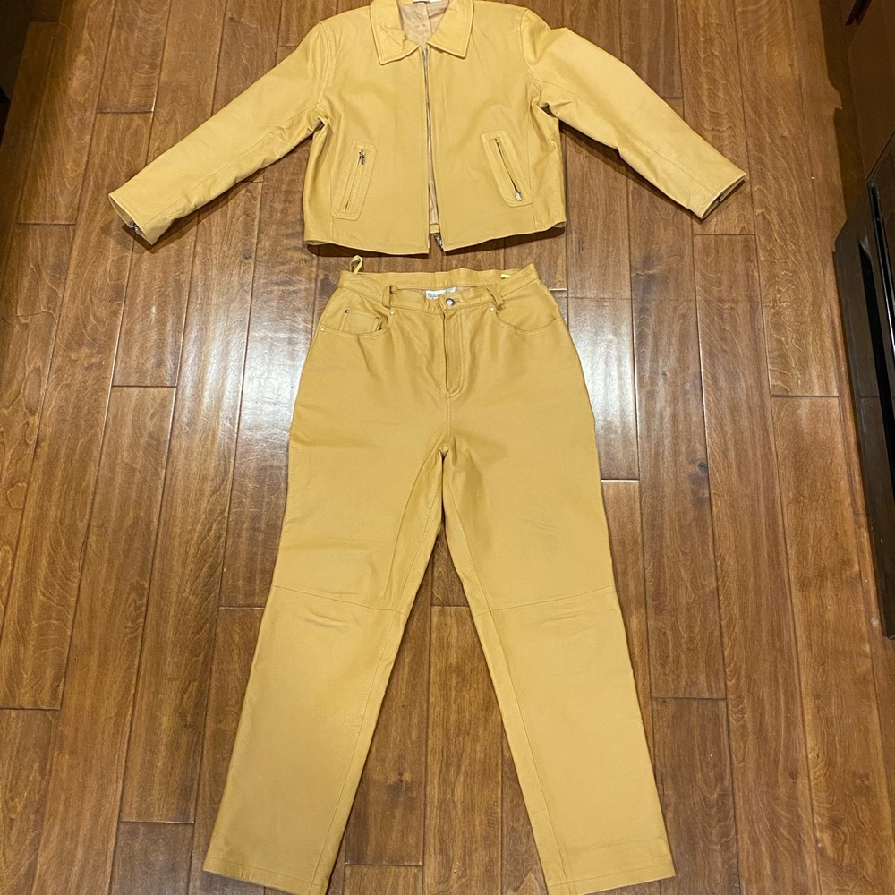 Leather jacket and pants, vintage set
